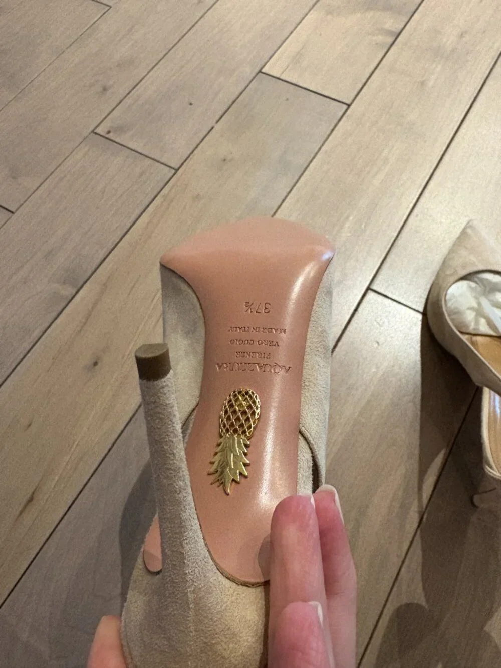 Aquazzura Women's Beige Bow Tie Pump 85 - Picture 9 of 12
